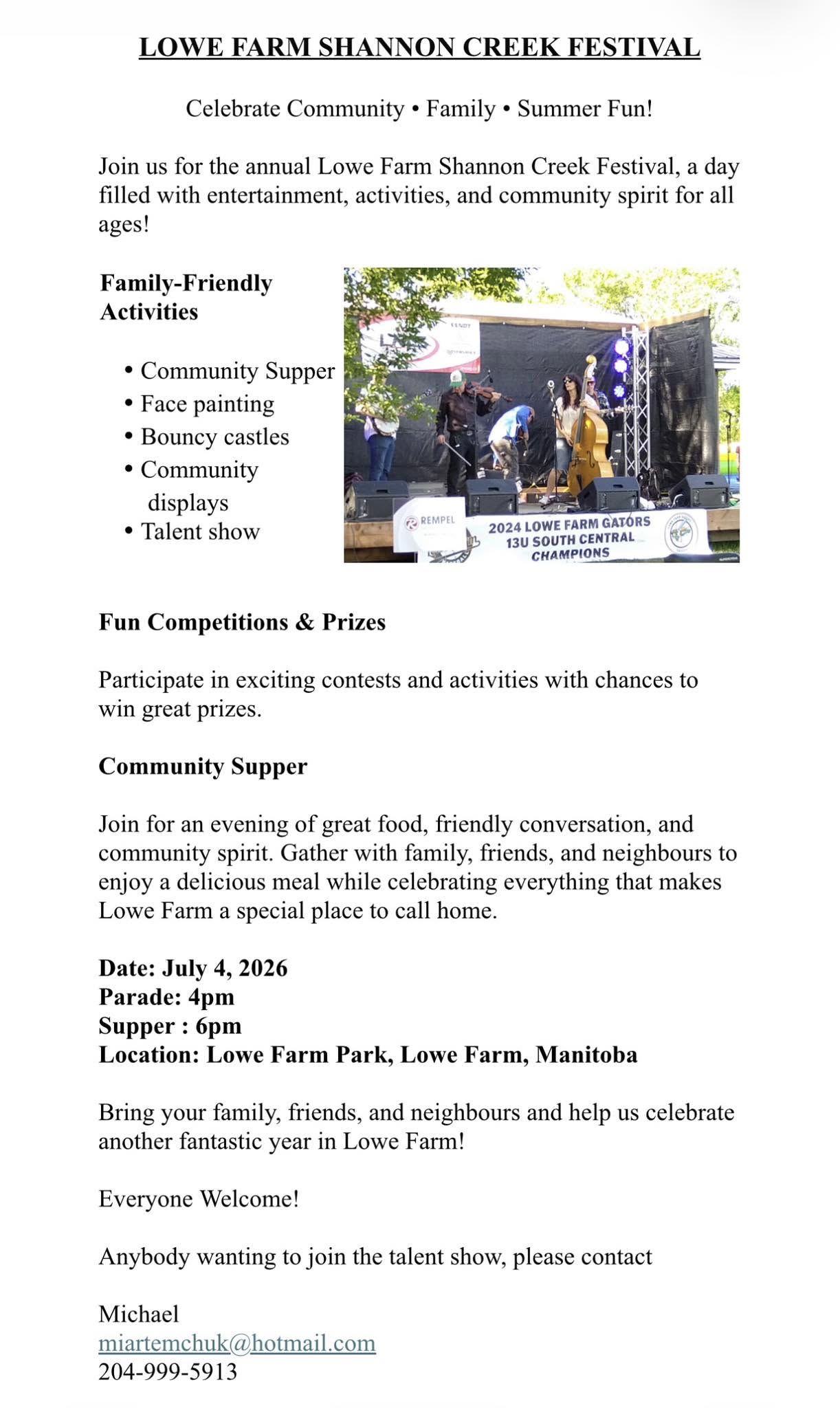 2026-07-04 – Lowe Farm Shannon Creek Festival