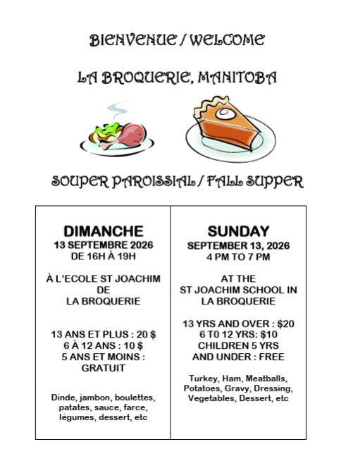 2026-09-13 – La Broquerie Fall Supper