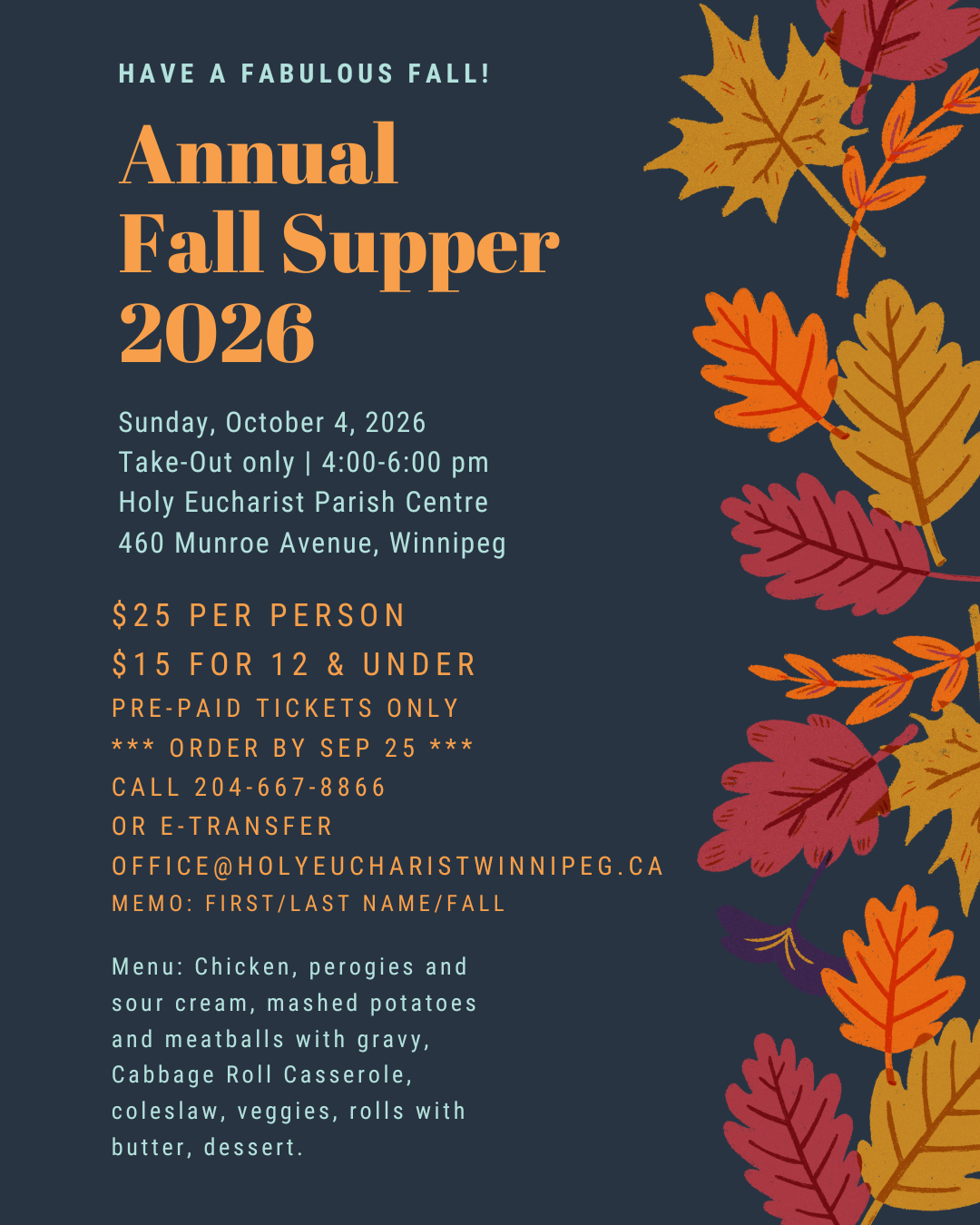 2026-10-04 – Holy Eucharist Annual Fall Supper