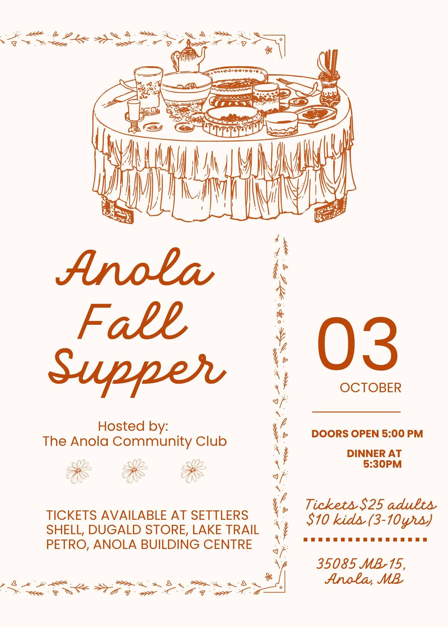 2026-10-03 – Anola Fall Supper