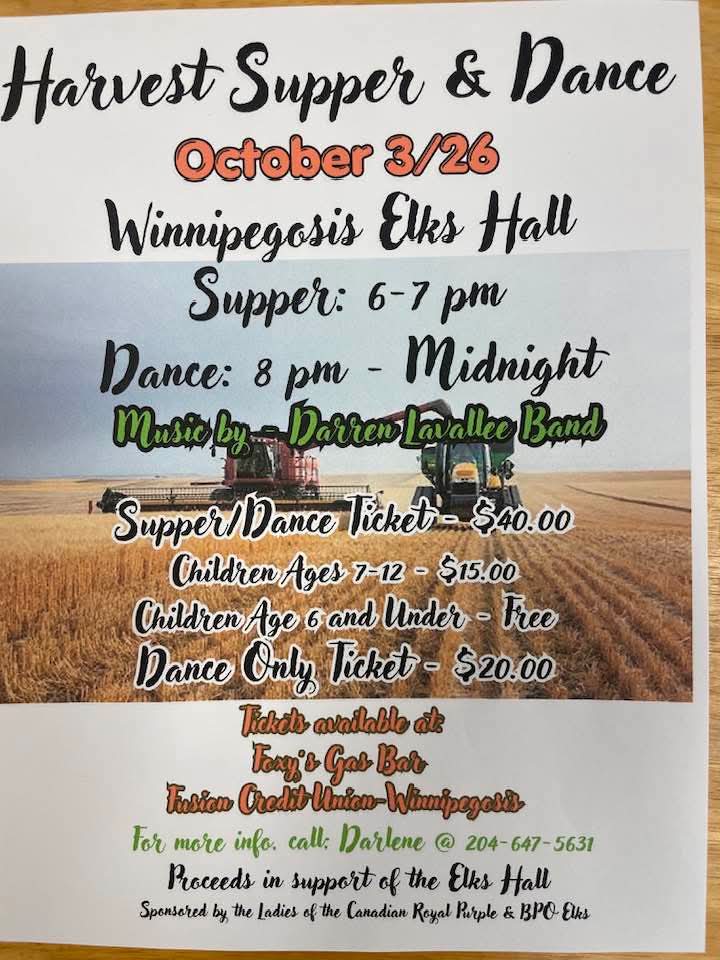 2026-10-03 – Winnipegosis Harvest Supper & Dance