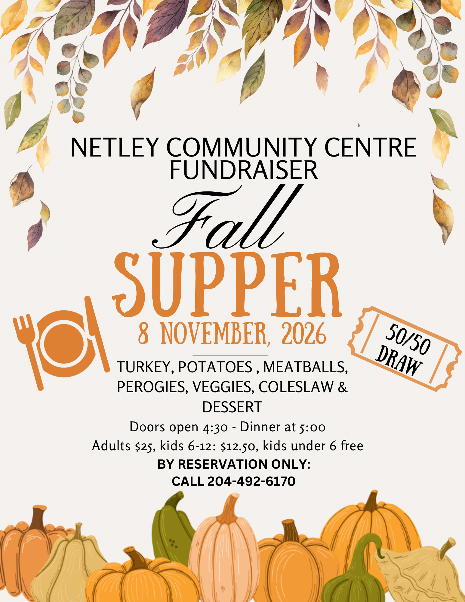 2026-11-08 – Netley Community Centre Fundraiser Fall Supper