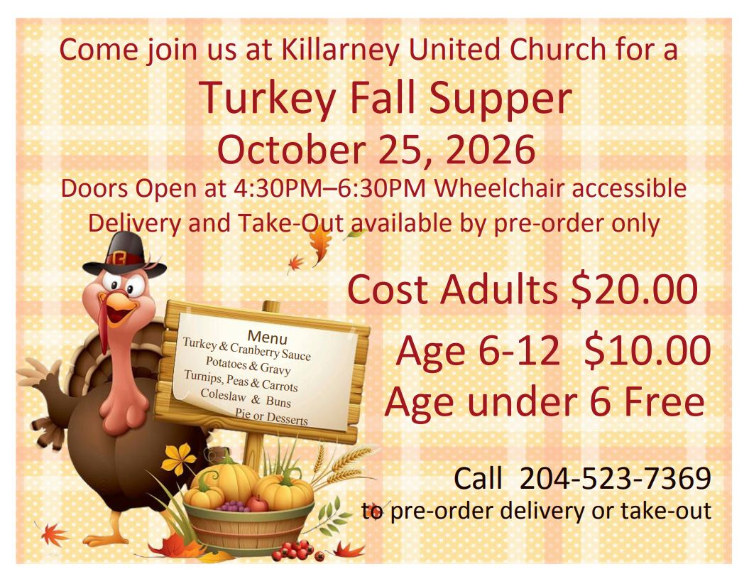 2026-10-25 – Killarney United Church Turkey Fall Supper